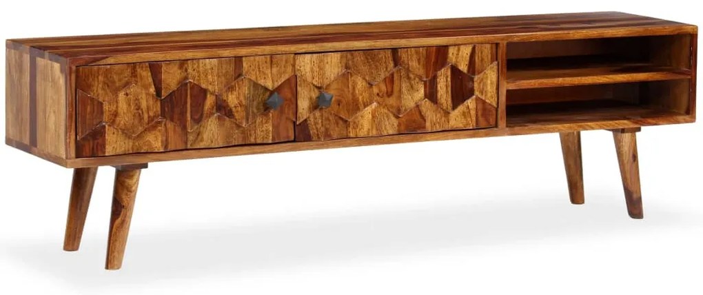 244683 vidaXL ТВ шкаф, акациево дърво масив, 140x30x40 cм