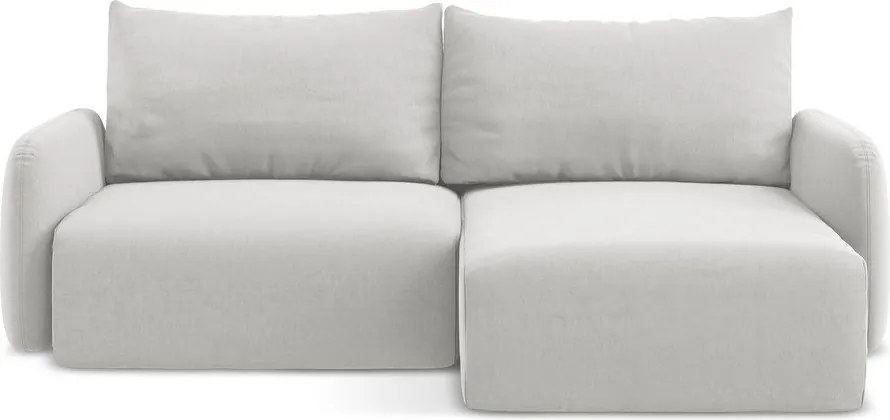 Светлосив кадифен сгъваем/с място за съхранение ъглов диван (десен ъгъл) Kalena – Makamii