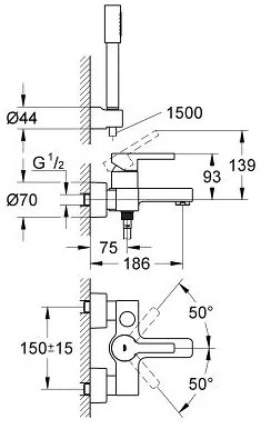 Смесител за баня Grohe Lineare New complete