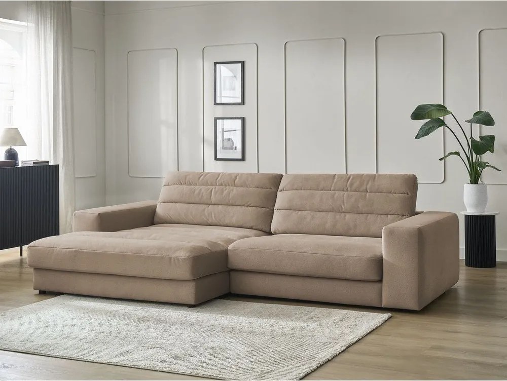 Кафяво-сив кадифен ъглов диван (ляв ъгъл) Sierra – Bobochic Paris