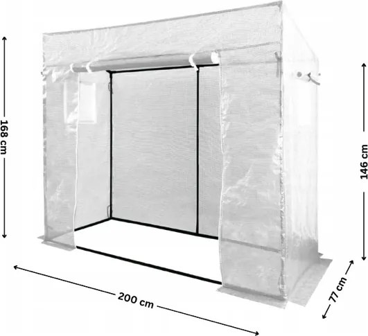 Градинско фолио за бели домати 200 x 77 x 168 cm