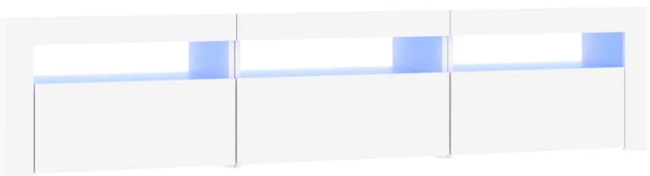 3152754 vidaXL ТВ шкаф с LED осветление, бял, 180x35x40 см