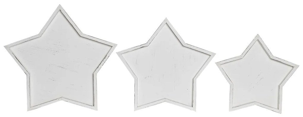 Украса за център на маса DKD Home Decor Дървен Бял (57 x 54 x 3 cm) (3 Части)
