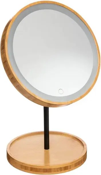 Огледало за баня 5five, Бамбук, LED, Ø16 cm