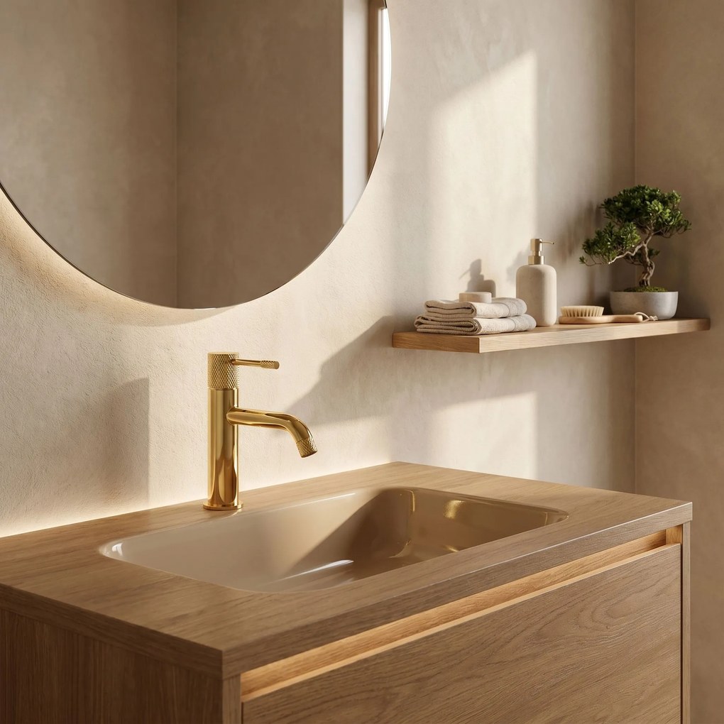 Смесител за мивка Rea Venti Gold Low