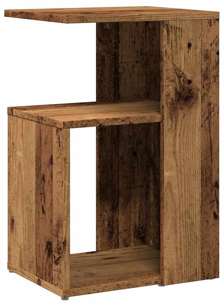 856558 vidaXL Странична маса Старо дърво 36x30x56 cm Инженерна дървесина