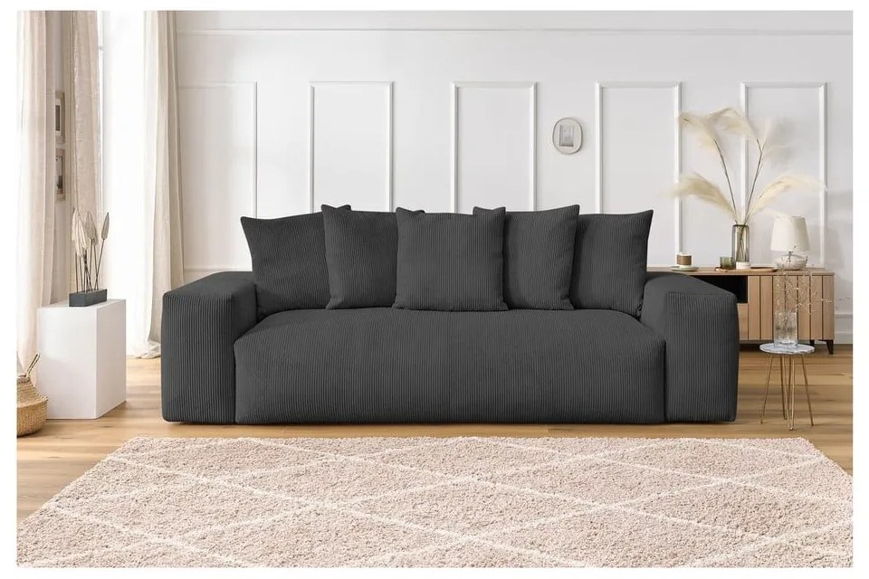 Сив диван от рипсено кадифе 280 cm Voltaire – Bobochic Paris