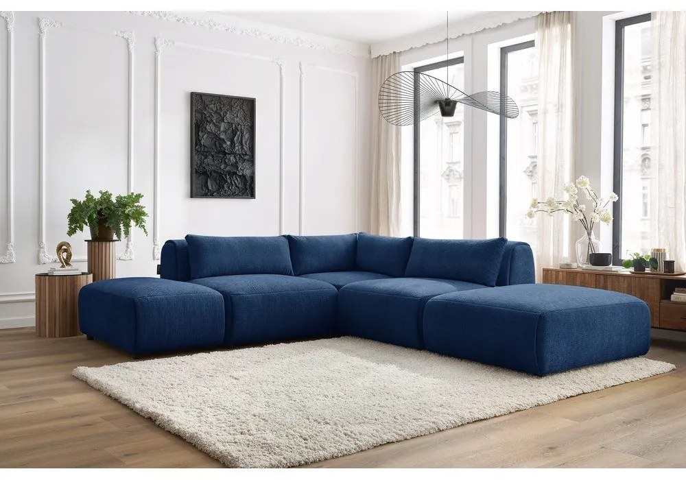 Тъмносин ъглов диван (променлив) Jeanne - Bobochic Paris