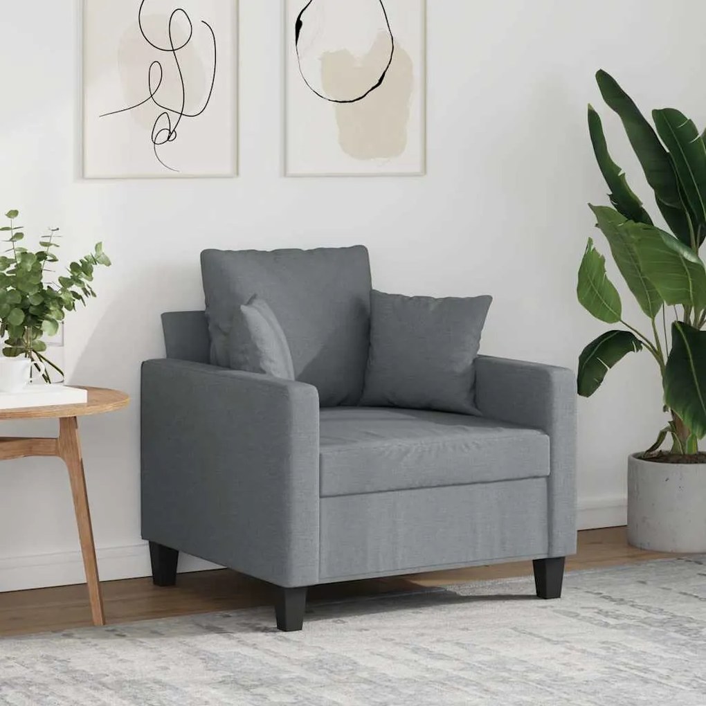 359251 vidaXL Стол кресло светлосив 60 см плат