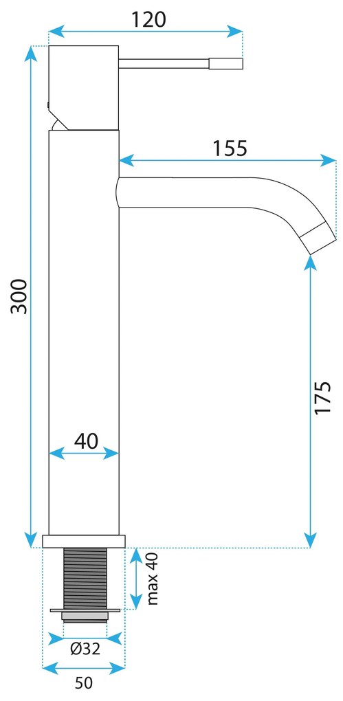 Смесител за мивка Rea Lungo Diamond Chrom High