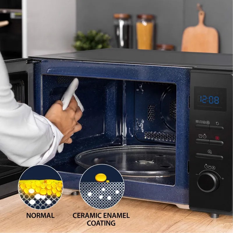 Разопакован: Микровълнова фурна 4в1 Toshiba MW2-AC25TBK, 25 л, 950W, Grill 1100W, Конвекция 2100W, Керамично покритие, Черен