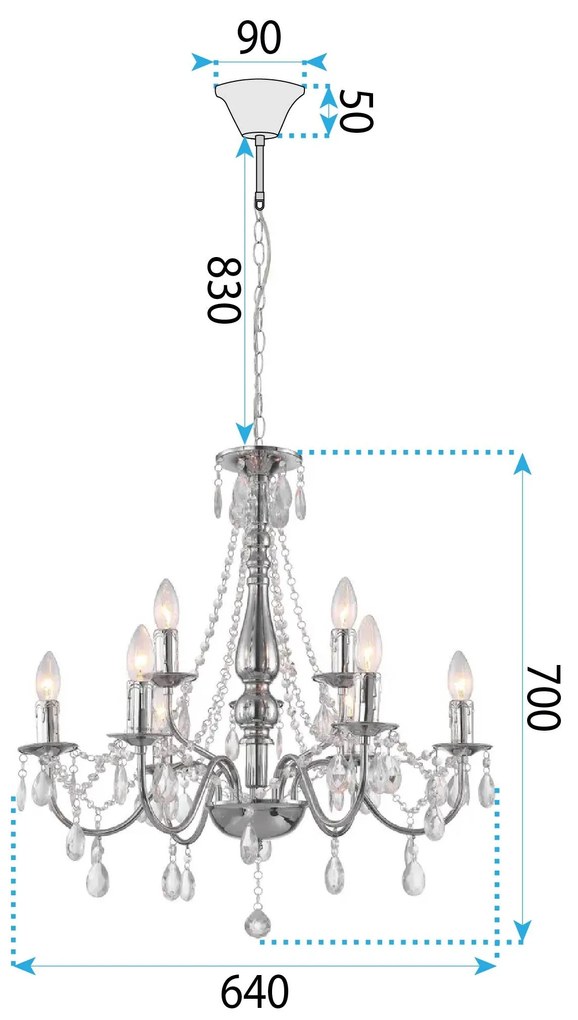 ЛАМПА EBT016-9CP CHROME