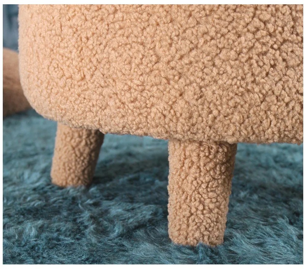 Кафяв детски фотьойл от плат букле Moouv – Artie