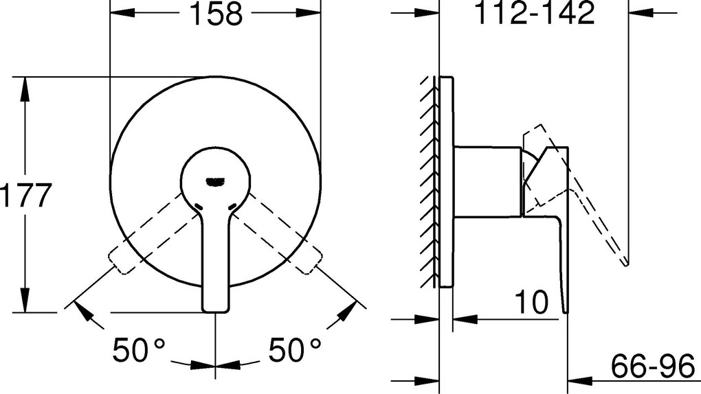 Външни части на смесител за душ Grohe Lineare New-15,8 x 17,7-Сребърен Mat