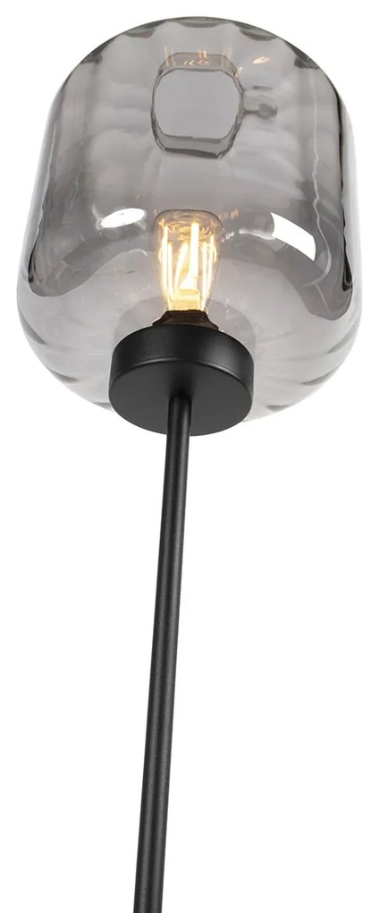 Интелигентен подов аплик черен с опушено стъкло с WiFi ST64 - Qara