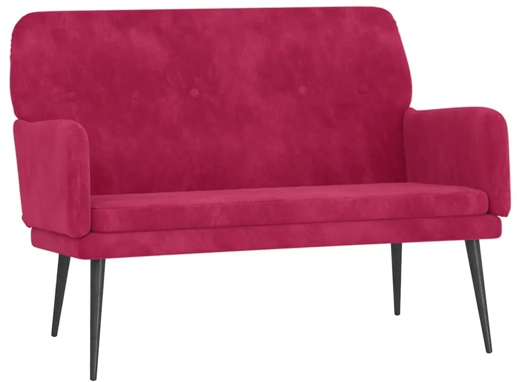 351418 vidaXL Пейка, виненочервена, 108x79x79 см, кадифе