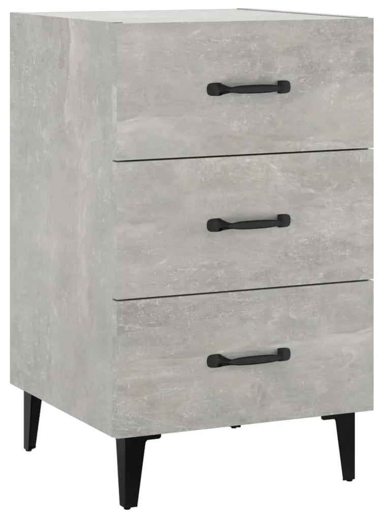 812091 vidaXL Нощно шкафче, бетонно сиво, 40x40x66 см, инженерно дърво