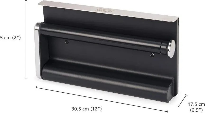 Стенен пластмасов държач за кухненска хартия в сребрист цвят RollGrip – Joseph Joseph
