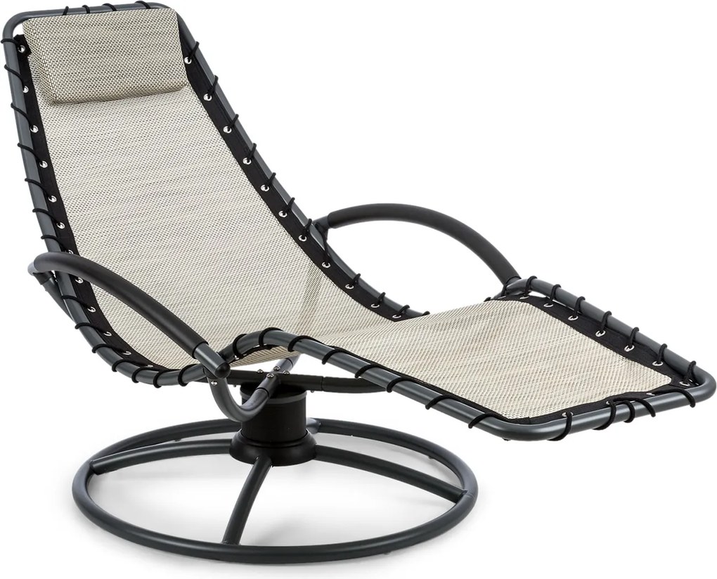 Blumfeldt The Chiller, люлеещ се шезлонг, 77 x 85 x 173 cm, 360 Comfort, ComfortMesh, бежово