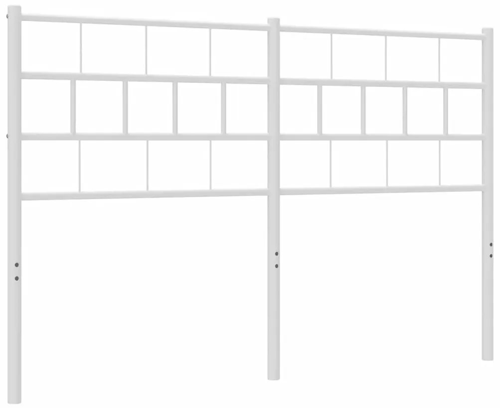 355742 vidaXL Метална табла за глава, бяла, 150 см