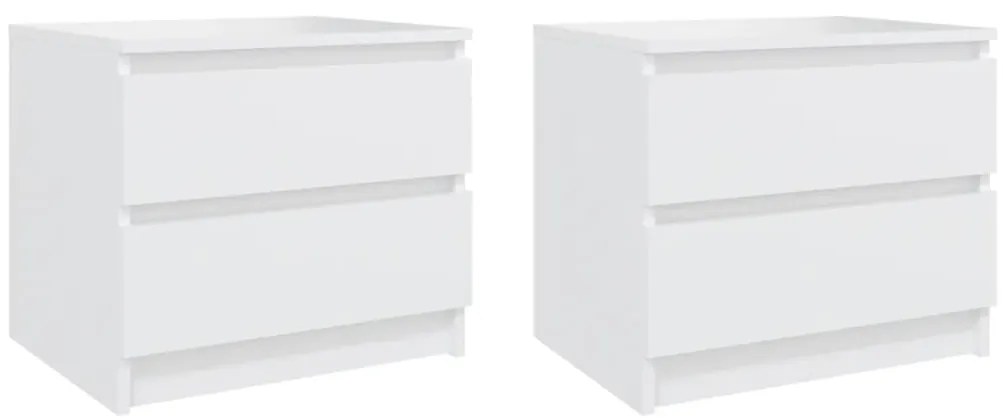 806194 vidaXL Нощни шкафчета, 2 бр, бели, 50x39x43,5 см, инженерно дърво
