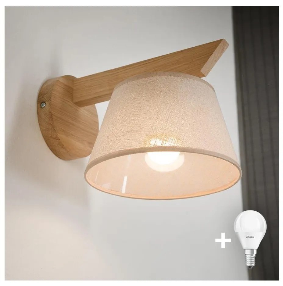 Brilagi - LED  Аплик ANTHONY 1xE14/40W/230V дъб/бежов