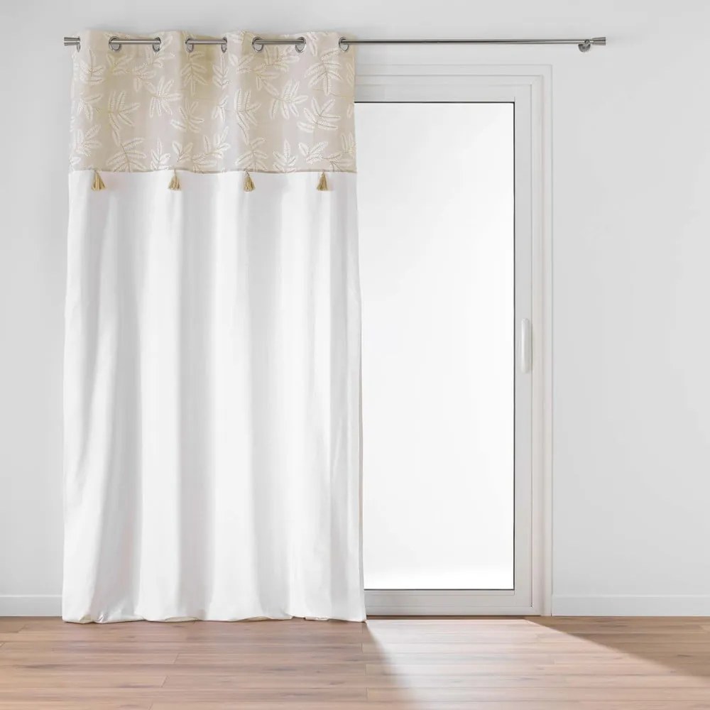 Бяло/бежово перде със смес от памук 140x240 cm Altea – douceur d'intérieur