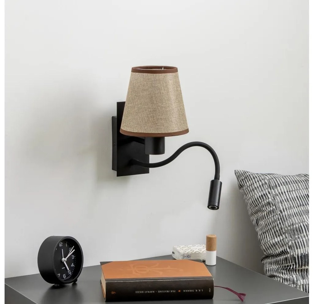 Brilagi - LED Аплик NUBILA 1xE27/25W/230V + LED/3W черен/кафяв