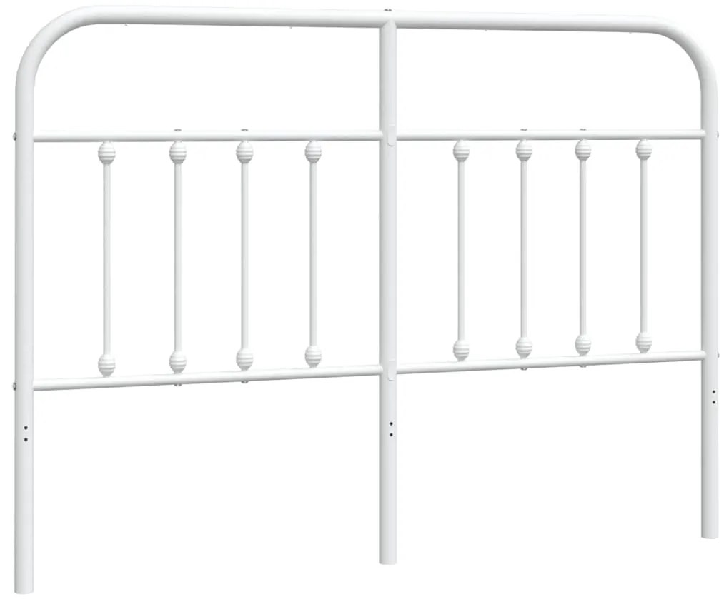 352660 vidaXL Метална резервна табла за легло, бяла, 140 см