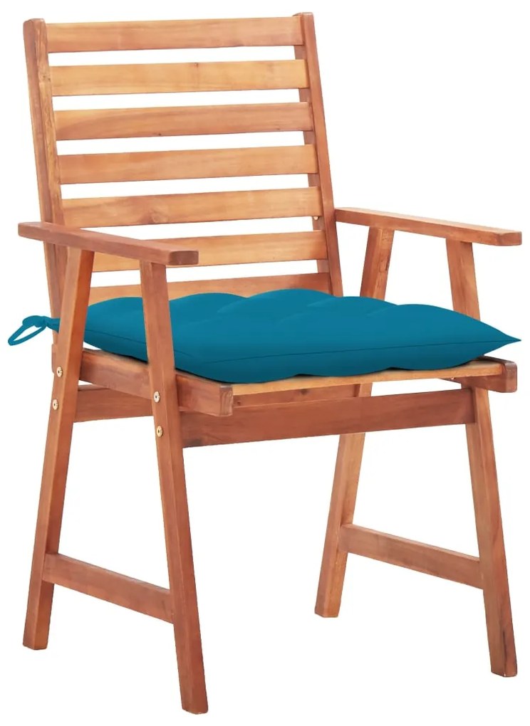 3064339 vidaXL Градински трапезни столове, 2 бр, с възглавници, акация масив