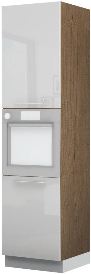 Висок подов шкаф за фурна Raval K23-60-2KR-Walnut - White glossy