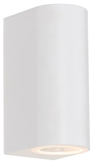 Модерна външна стенна лампа бяла пластмаса овална 2-светлина - Baleno