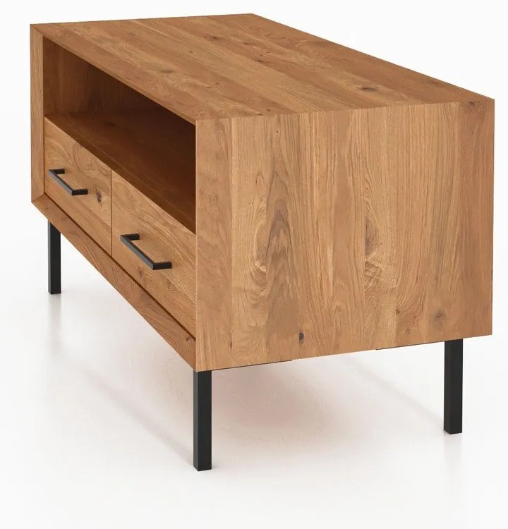 Масичка за телевизор от дъбова дървесина в естествен цвят 90x50 cm Abies - The Beds