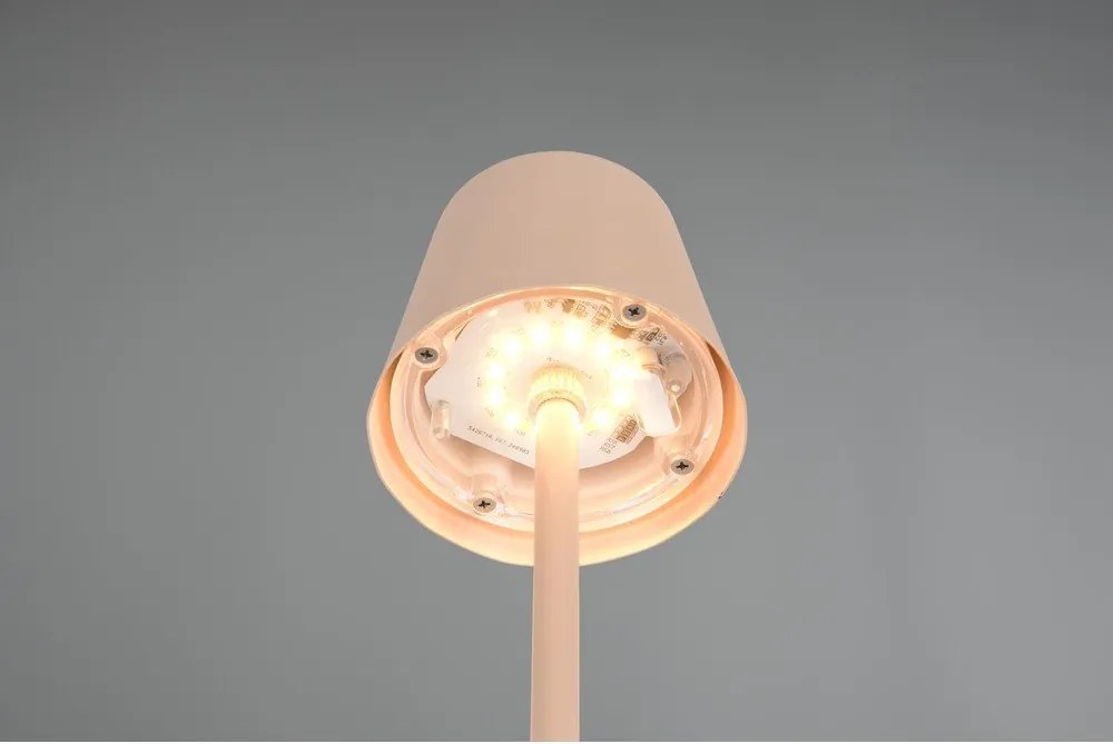 Кремава LED настолна лампа с метален абажур (височина 21 cm) Diaz – Reality