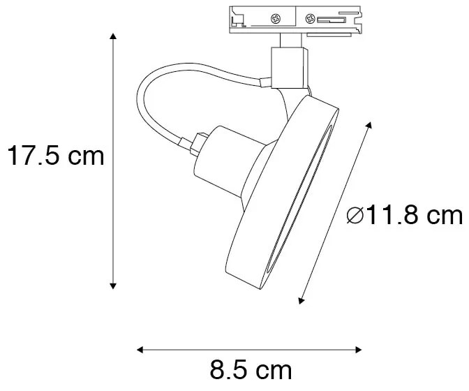 Релсов прожектор 1-фазен черен - Go