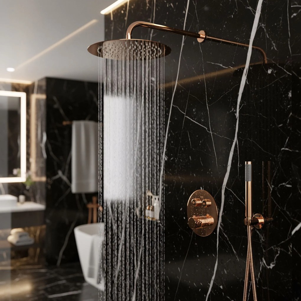 Вграден душ комплект с термостат Rea Lungo Diamond Copper