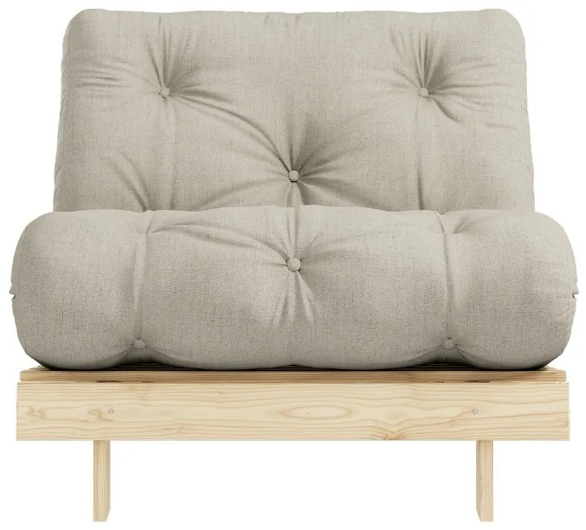 Сиво-бежово разтегаемо ленено кресло Roots – Karup Design