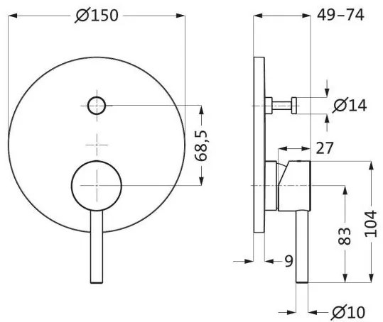 Външни части на кран за баня Herzbach Deep