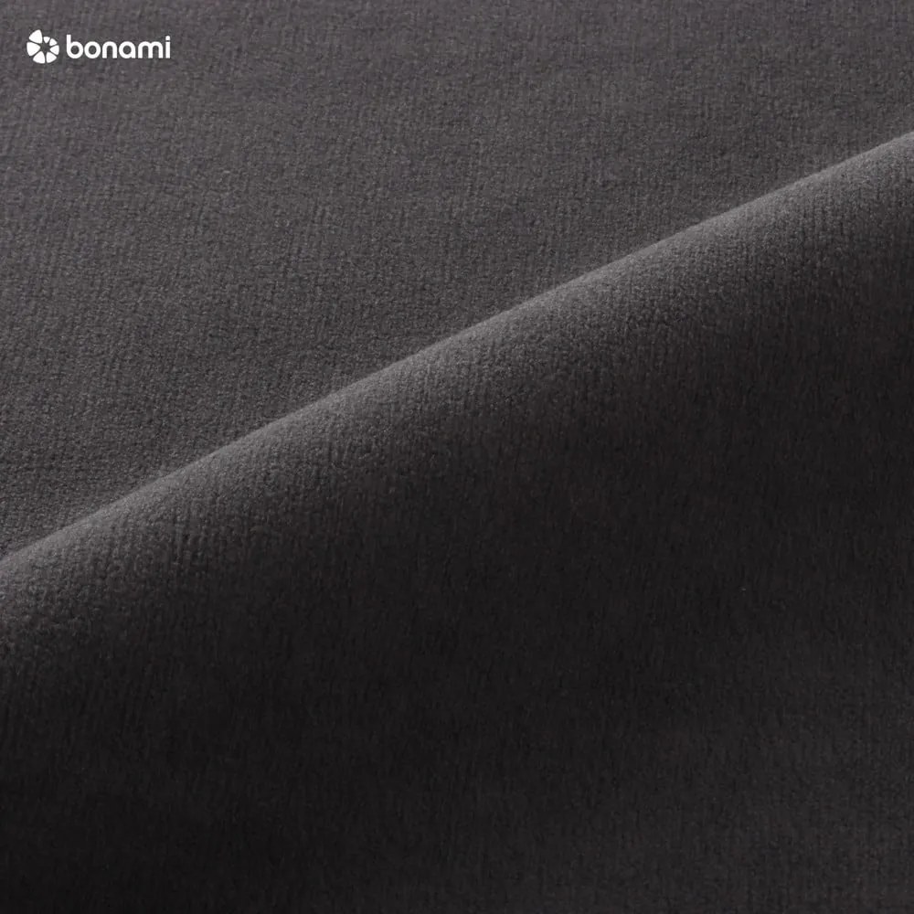 Тъмносиво кадифено ъглово канапе, десен ъгъл Stylish Stan - Miuform