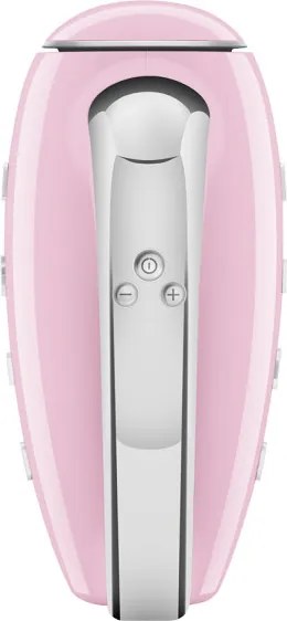 Ръчен миксер SMEG 50's Style HMF01PKEU, 250W, 9 скорости, Турбо, Скрит LED дисплей, Таймер, Аксесоари, Розов
