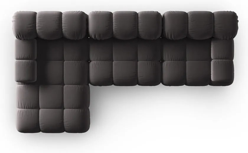 Тъмносив кадифен диван 285 cm Bellis - Micadoni Home