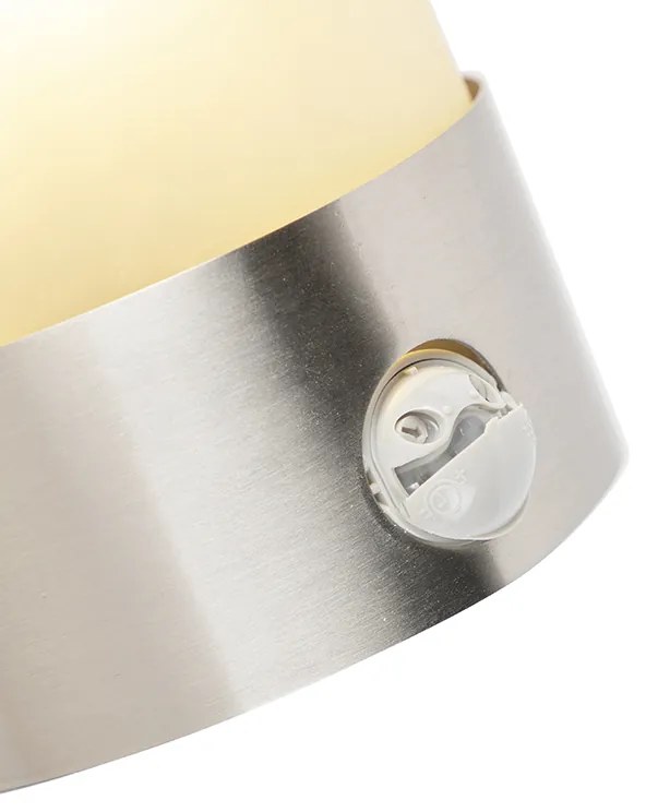 Модерна стенна лампа за открито от неръждаема стомана с датчик за движение IP44 - Mira