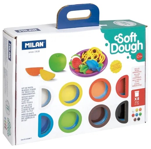 Milan Тесто за моделиране Soft Dough Cooking Time, 8 цвята