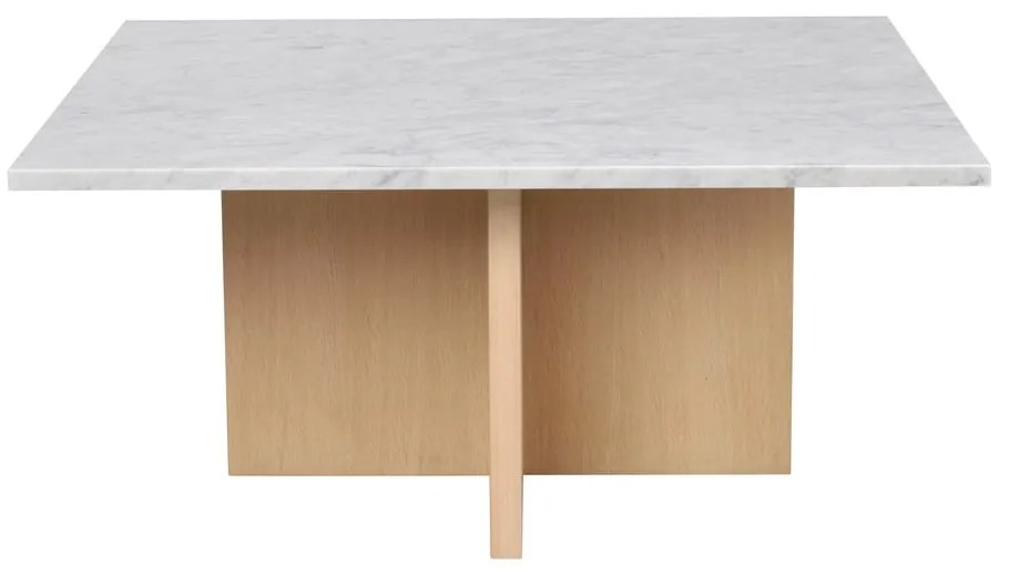 Бяла мраморна масичка за кафе 90x90 cm Brooksville - Rowico