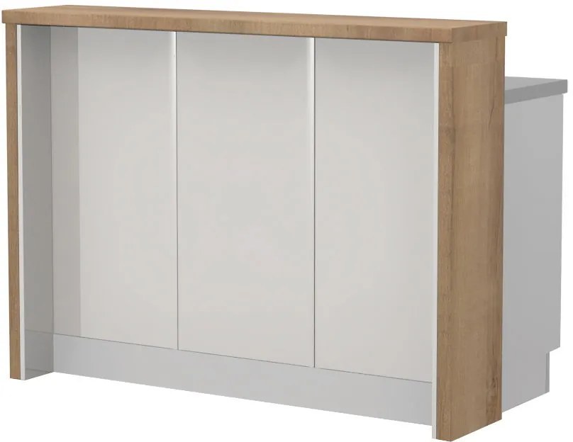 Островна кухненска пейка Modena-Length: 150 cm.-White glossy-Pacific Wallnut