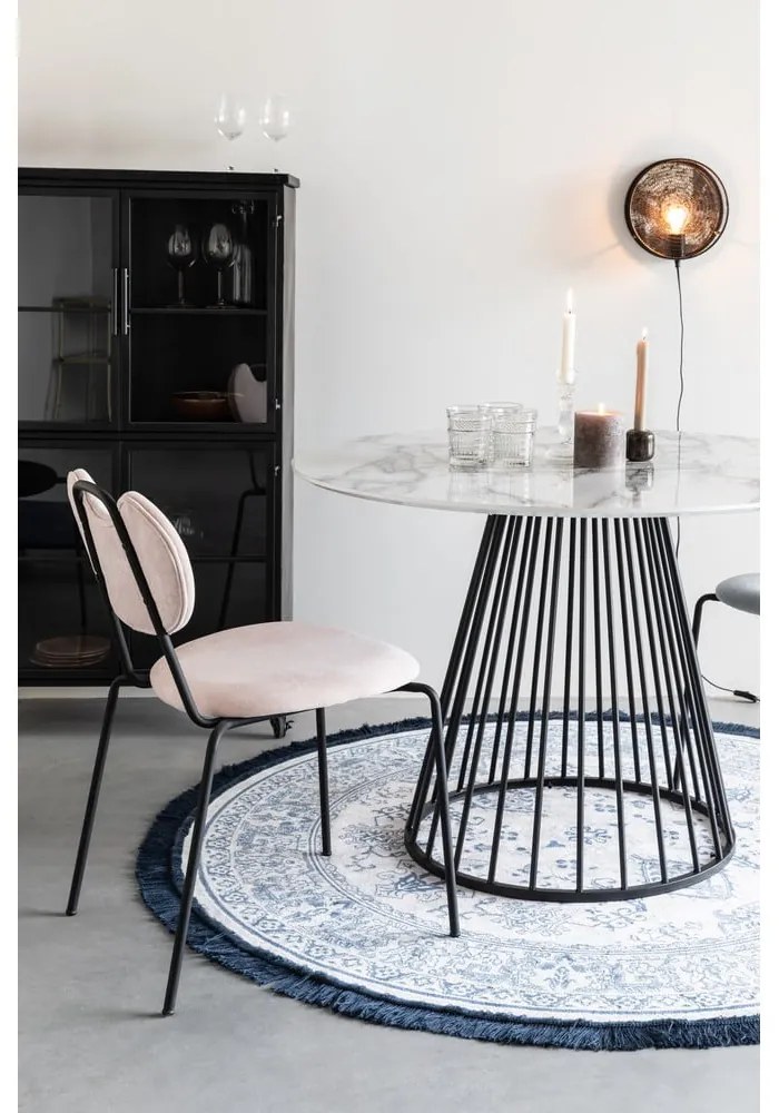 Кръгла маса за хранене с мраморен плот ø 110 cm Floris - White Label