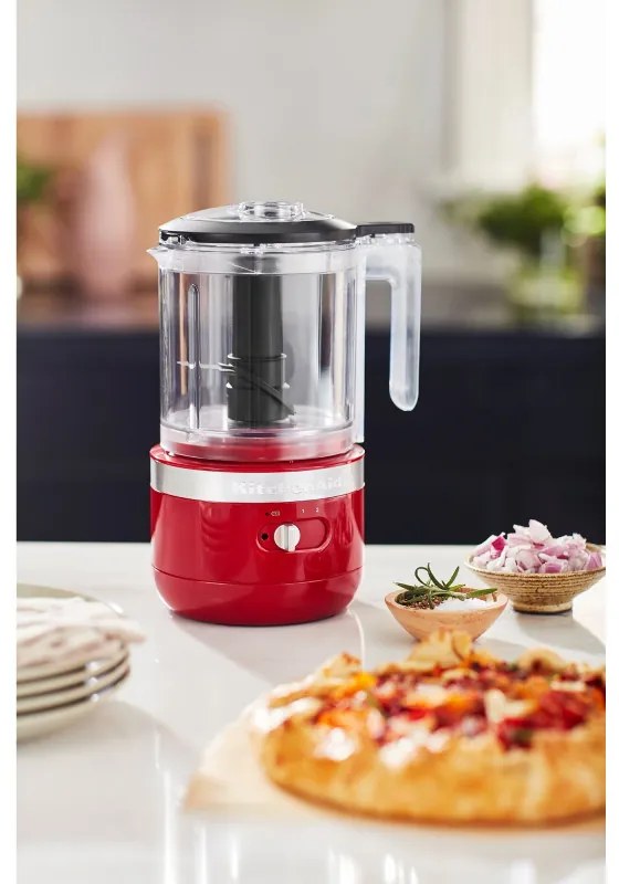 Акумулаторен чопър KitchenAid 5KFCB519EER, 12 V, 1.18 л, 3500 rpm/min, 2 скорости + Pulse, Без BPA, Empire Red