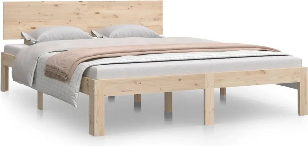 810475 vidaXL Рамка за легло, бор масив, 140х190 см