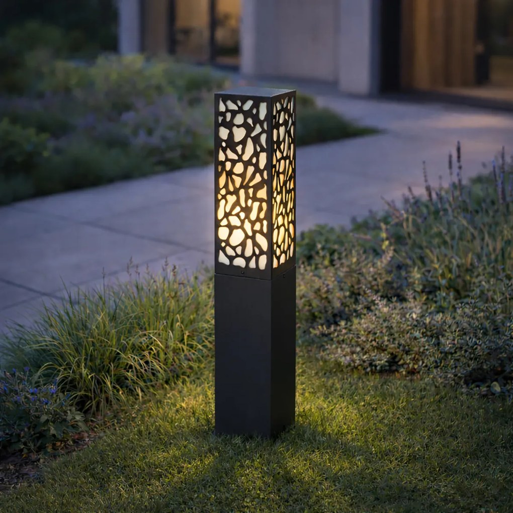 Модерен външен стълб черен 60 см IP44 - Nicole