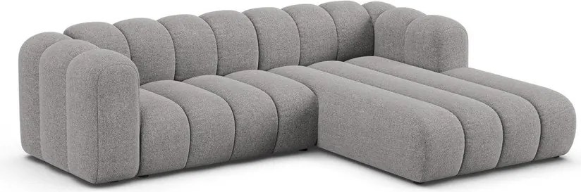 Сив шенилов ъглов диван (десен ъгъл) Lupine – Micadoni